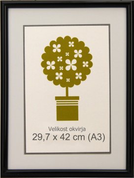 Karako Foto okvir 29,7x42 cm, plastika, stenski, 95 črn A3