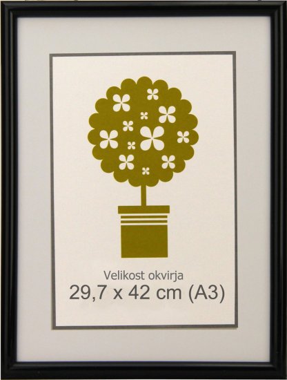 Karako Foto okvir 29,7x42 cm, plastika, stenski, 95 črn A3