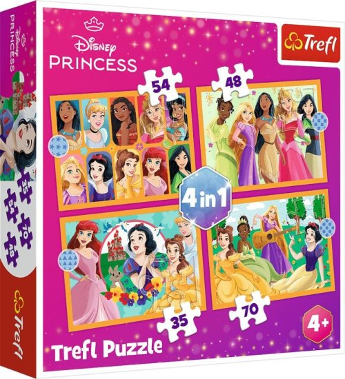 Trefl Disneyjeve princese Puzzle: Pravljice/4v1 (35,48,54,70 kosov)