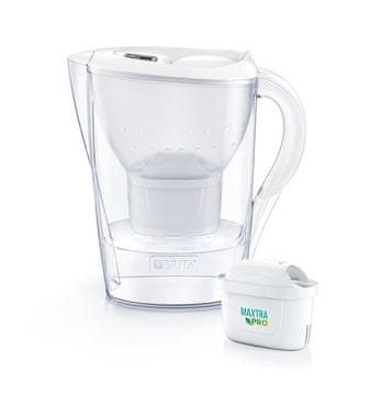 Brita Brita Marella filterna vrč s filtra Maxtra Pro, kapaciteta 2.4 L, ergonomski ročaj, bela