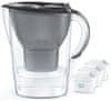 Brita Brita Marella vrč s 3 filtri Maxtra Pro PP - Siva, kapaciteta 2.4 L, filtracija do 150 L vode