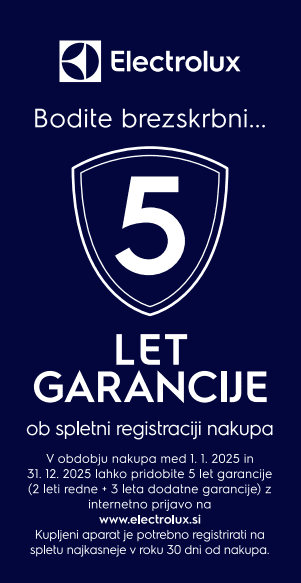 Electrolux podaljšana garancija 2+3 leta