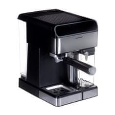 Blaupunkt BLAUPUNKT CMP601 Polavtomatski aparat za kavo s mlečno peno, 15-barni, kapučino in espresso, črno-nerjaveče jeklo