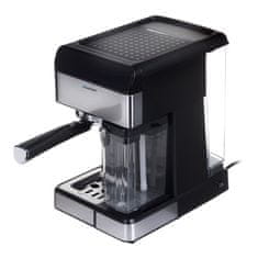 Blaupunkt BLAUPUNKT CMP601 Polavtomatski aparat za kavo s mlečno peno, 15-barni, kapučino in espresso, črno-nerjaveče jeklo