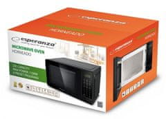 Esperanza Mikrovalovna pečica Esperanza EKO009, 20 L, 700 W, črna, digitalna, s funkcijo kuhanja in odmrzovanja, 6 programov.