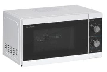 Sharp Mikrovalovna pečica Sharp YC-MG01E-W s funkcijo žara, 800 W, 20 L, črna/bela, stransko odpiranje, 5 stopenj moči