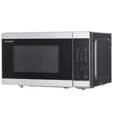 Sharp Kombinirani mikrovalovni pečici Sharp YC-MG02E-S, 20 L, 800 W, črn, jeklo, s funkcijo žara in otroško zaščito.