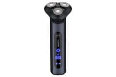 Blaupunkt Brezžični moški brivnik Blaupunkt MSR711, črn, vodoodporen, 3 glave, USB-C, 200 min delovanja, hitro polnjenje 1,5 h