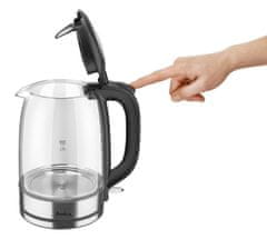 Amica Kuhinjska električna kotliček Amica KD 2050G Inox, 1.7 L, 2200 W, prozoren, s zaščito pred pregrevanjem