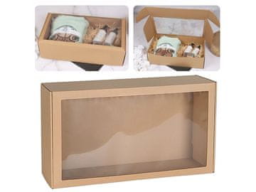 sarcia.eu Pravokotna dekorativna škatla s prozornim oknom, darilna škatla 55x30x15 cm