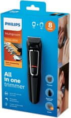 Philips Philips MULTIGROOM Series 3000 8-v-1, frizura in obraz MG3730/15, črn, samostojni, moč: AC, baterija NiMH, vključuje 8 nastavkov