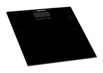 Esperanza Elektronska osebna tehtnica Esperanza EBS002K, kvadratna, črna, s LCD zaslonom, kapaciteta do 180 kg, enostavna za čiščenje