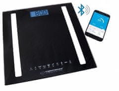 Esperanza Osebna tehtnica Esperanza EBS016K, elektronska, kvadratna, črna, do 180 kg, 8 uporabnikov, s Bluetooth povezavo