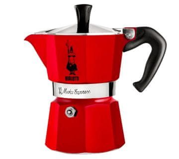 BIALETTI Rdeča Bialetti Moka Espresso Kava Kotelček - Ročni, 0.05 L, Enostaven za uporabo in čiščenje, Aluminijasta konstrukcija