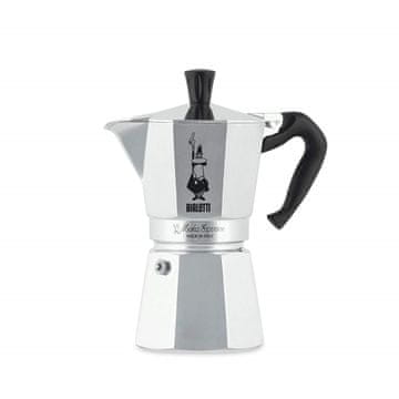 BIALETTI Bialetti Moka Express aluminijasta moka posoda 0.3 L, črna, za 6 skodelic, kakovostna in zanesljiva kuhinjska izbira