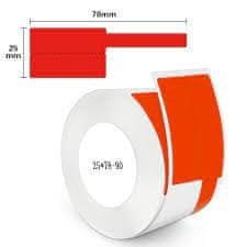 Niimbot Rdeče termalne nalepke Niimbot R25*78-90, 2,5 cm x 7,8 cm, 900 kosov na rolo, popolna lepljivost, pakirano po 1 roli