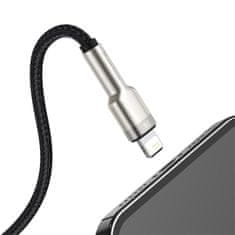 BASEUS Baseus Cafule 1 m USB A na Lightning kabel, črn, 480 Mbit/s, 2.4 A, hitro polnjenje in prenos podatkov