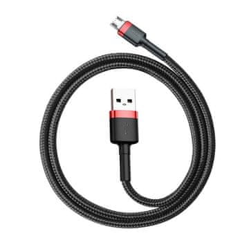 BASEUS Kabel Micro USB Baseus Cafule 1,5A 2m (rdeča in črna) - visoka kakovost, trpežen material, hitro polnjenje.