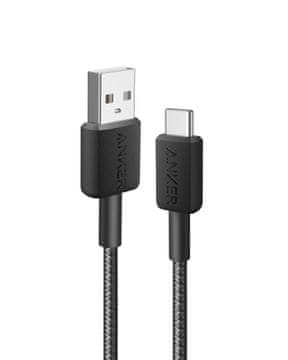 Anker Anker 322 USB kabel 0,9 m USB A do USB C, črn, hitro polnjenje, hitrost prenosa 480 Mbit/s, moška konektorja