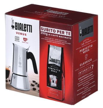 BIALETTI Bialetti New Venus 6tz aparat za kavo + Perfetto Moka Classic kava - Komplet za ljubitelje kave