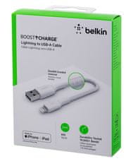 Belkin Belkin CAA002BT0MWH Lightning kabel 0,15 m, bele barve, MFi združljivost, USB A moški, Plug and Play
