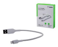 Belkin Belkin CAA002BT0MWH Lightning kabel 0,15 m, bele barve, MFi združljivost, USB A moški, Plug and Play