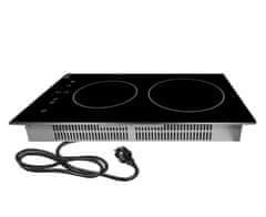slomart Kuhalna plošča LIN LC-G3048 3000 W keramika, 2 indukcijski coni, dotik, varnostna ključavnica, črna barva