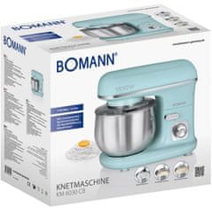 slomart Bomann KM 6030 CB kuhinjski robot, 1100 W, 5 L, zeleno-mint, zmogljivost gnetenja do 3 kg, enostavno čiščenje.