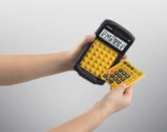 Casio Nepremočljiv kalkulator CASIO WM-320MT-S z 12-mestnim zaslonom, odstranljivo tipkovnico, IP54 zaščito, rumen in črn.