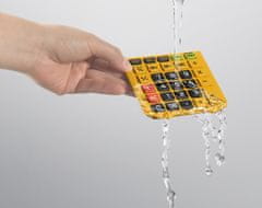 Casio Nepremočljiv kalkulator CASIO WM-320MT-S z 12-mestnim zaslonom, odstranljivo tipkovnico, IP54 zaščito, rumen in črn.