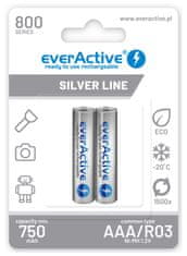 everActive Rechargeable Ni-MH AAA 800 mAh baterije everActive Silver Line - 2 kosi, ekološka in zmogljiva rešitev za napajanje