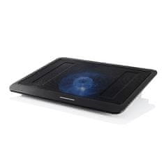 Modecom Hladilna podloga Modecom CF13 za prenosne računalnike 35,6 cm (14") - Črna, modra osvetlitev, tiho delovanje, en USB port