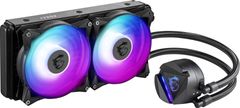 MSI MSI MAG CORELIQUID 240R V2 AIO hladilnik z vodnim hlajenjem za CPU, 2 ventilatorja, RGB osvetlitev, črna barva