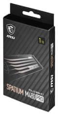 MSI MSI SPATIUM M480 PRO NVMe SSD 1TB, PCIe 4.0, M.2 2280, 7400 MB/s branje, 6000 MB/s pisanje, 3D NAND, MTBF 1.600.000 h