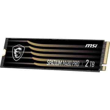 MSI MSI SPATIUM M480 PRO 2TB NVMe M.2 PCIe 4.0 SSD - Visoka hitrost do 7400 MB/s, 3D NAND, MTBF 1.600.000 ur