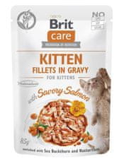 Brit BRIT Care mokra hrana za mačke s slastnim lososom v vrečki - 85 g, brez glutena, brez konzervansov, idealna za mladičke