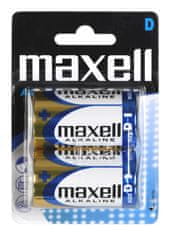 Maxell Alkalne baterije MAXELL LR20 (2 kosa) - 1.5 V, enkratne, blister pakiranje, okolju prijazne in varne