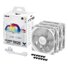 ASUS ASUS TUF GAMING TR120 ARGB 3 v 1 Beli računalniški hladilnik z 12 cm ventilatorji in večbarvno osvetlitvijo