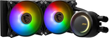 MSI MSI MAG CORELIQUID E240 Vodno hlajenje, ARGB, 2 ventilatorja, podpora za procesorje LGA in AM4, črna barva