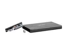 Natec NATEC RHINO GO aluminijasta ohišje za 2.5'' SATA HDD/SSD, USB 3.0, črno, hitrost prenosa 6 Gbit/s, kapaciteta do 4 TB