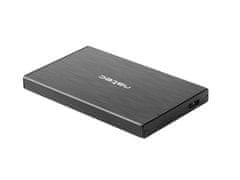 Natec NATEC RHINO GO aluminijasta ohišje za 2.5'' SATA HDD/SSD, USB 3.0, črno, hitrost prenosa 6 Gbit/s, kapaciteta do 4 TB