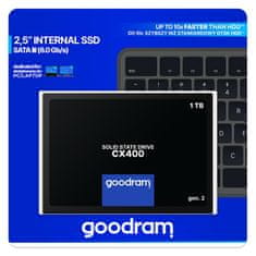 GoodRam Goodram CX400 gen.2 2.5" 1024 GB SSD, SATA III, 3D TLC NAND, 550 MB/s, idealen za PC, visoka zanesljivost in trajnost