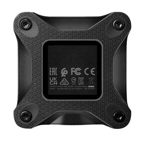 slomart ADATA SSD Disk SD620 2TB Črn - Zunanji SSD z USB 3.2, Hitrost branja do 520 MB/s, Urejen za PC in Mac