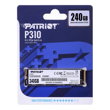 slomart SSD Patriot P310 240GB M.2 2280 NVMe - Visoka hitrost branja in pisanja, zanesljivost za PC uporabnike.