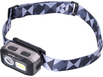 Extol Light naglavna svetilka 500lm, Dvojni Moč - Li-ion oz AAA, USB polnjenje, z IR senzorjem, OSRAM LED+COB ICE