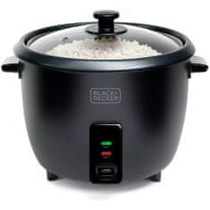 Black+Decker Električni kuhalnik riža Black+Decker BXRC1800E, 1.8L, 700W, nerjavnega jekla, s funkcijo ohranjanja toplote, črn