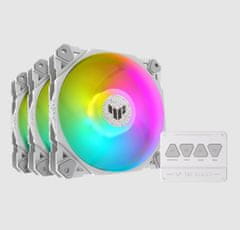 ASUS Asus TUF Gaming TF120 ARGB White Edition - 3 x 12 cm RGB ventilatorji za hlajenje, daljinski upravljalnik in visoka zmogljivost
