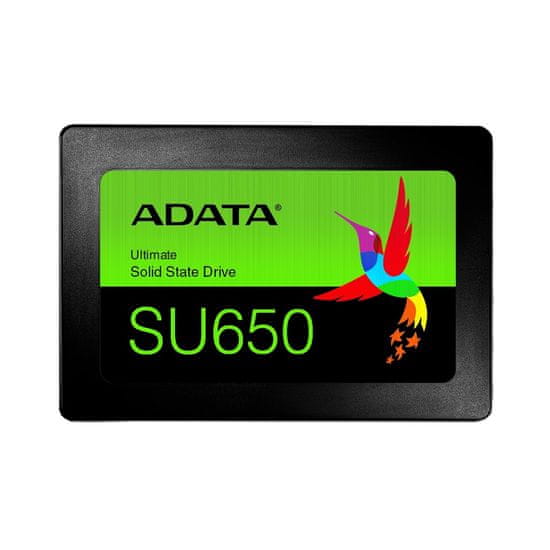 slomart ADATA Ultimate SU650 2.5" SSD 256 GB, Serial ATA III, 3D NAND, 520 MB/s branje, 450 MB/s pisanje, zanesljivost in zmogljivost
