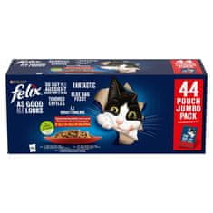 slomart PURINA Felix Fantastična mešanica v želeju - vlažna hrana za mačke - 44 x 85g, brez umetnih barvil, brez glutena