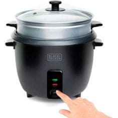 Black+Decker Električni kuhalnik riža Black+Decker BXRC1800E, 1.8L, 700W, nerjavnega jekla, s funkcijo ohranjanja toplote, črn